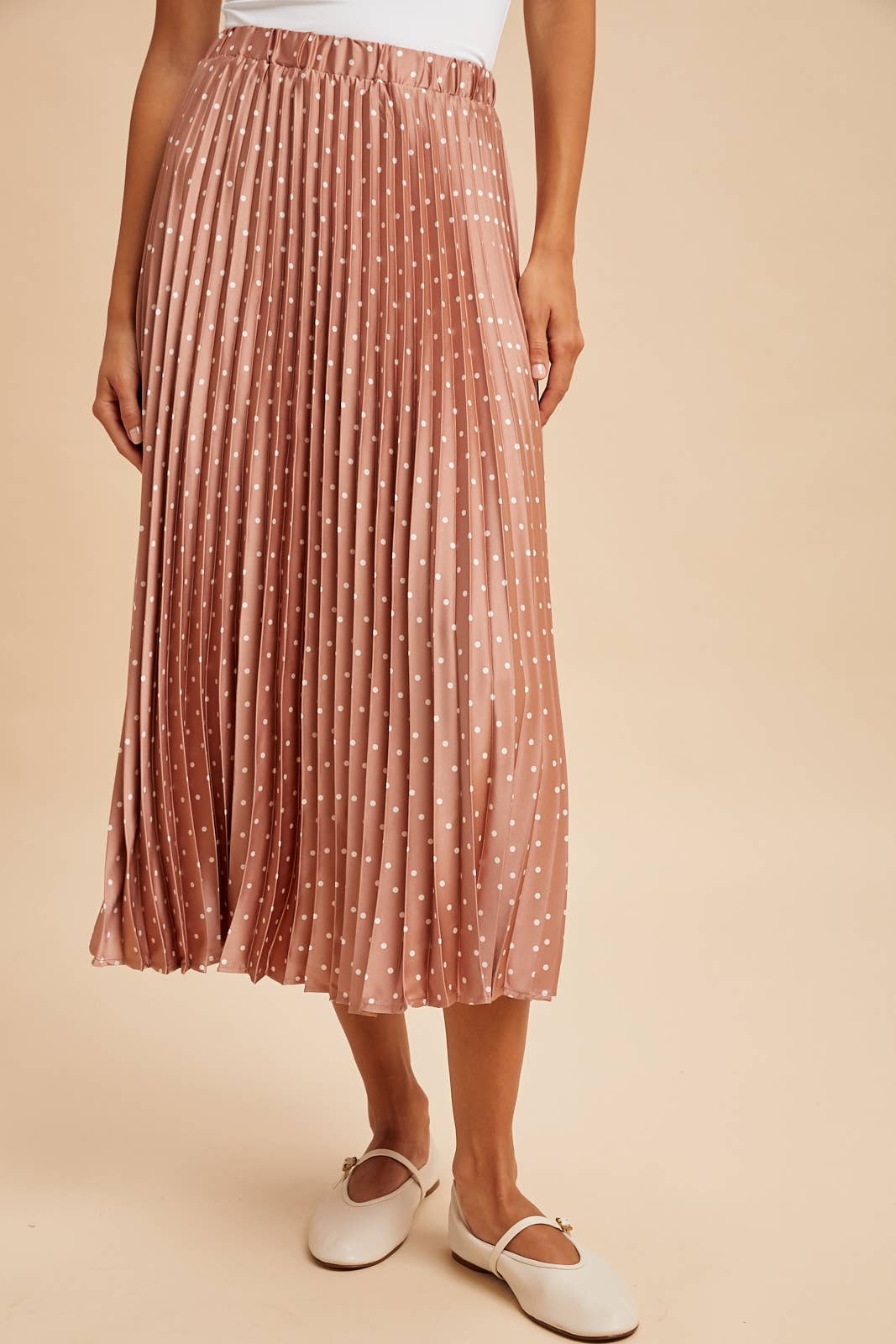 POLKA DOT PLEATED SKIRT