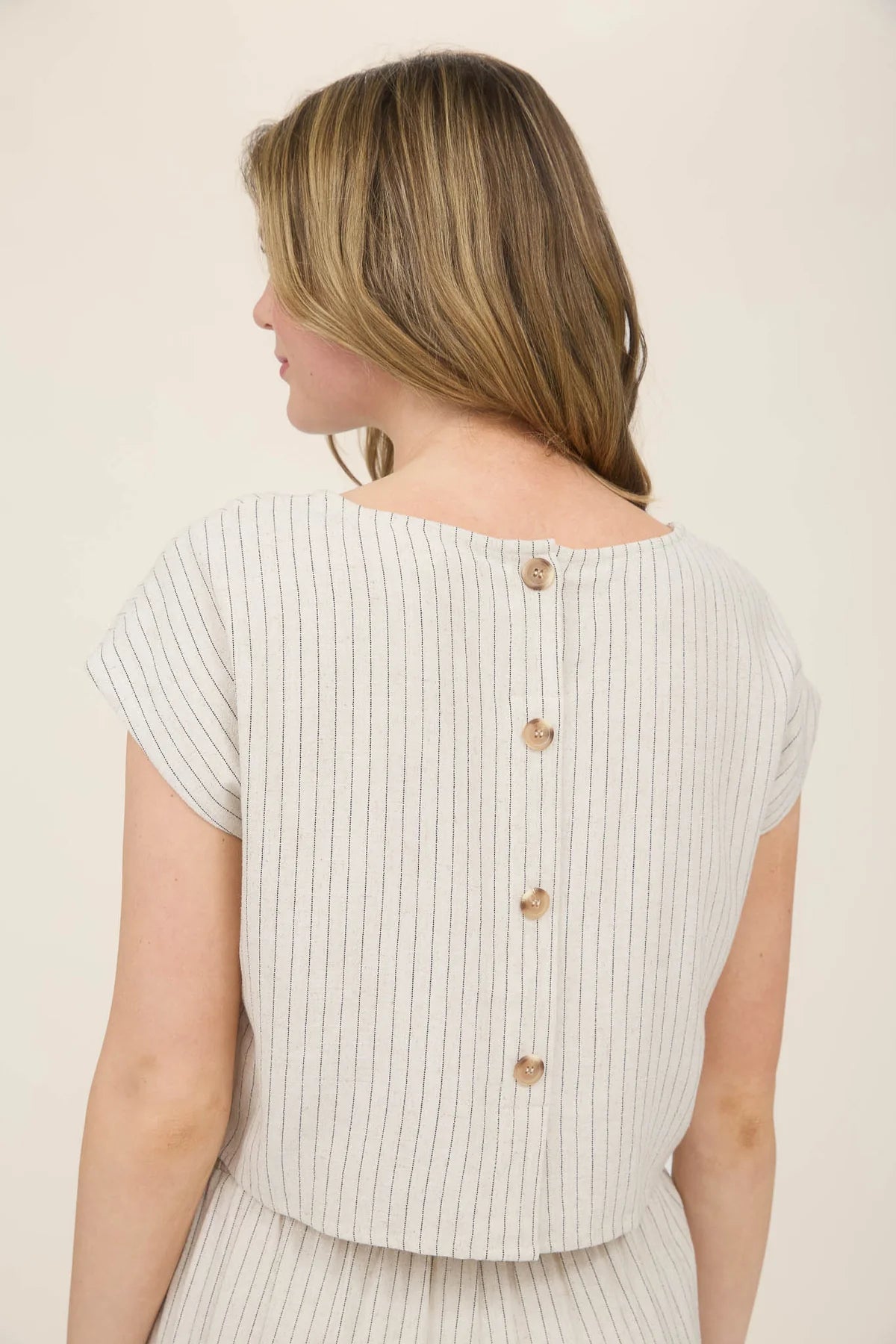 Haven Stripe Button-Back Top