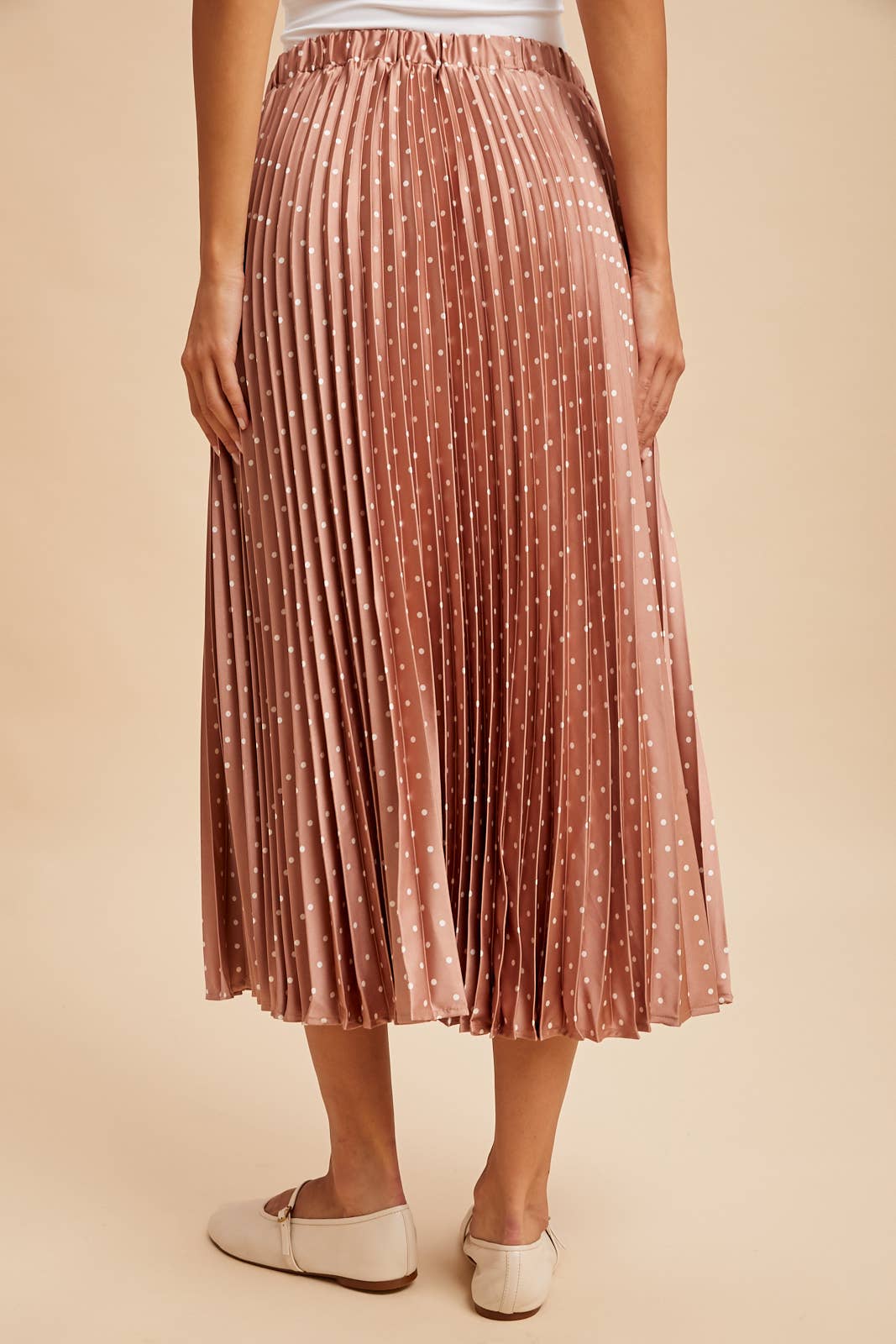 POLKA DOT PLEATED SKIRT
