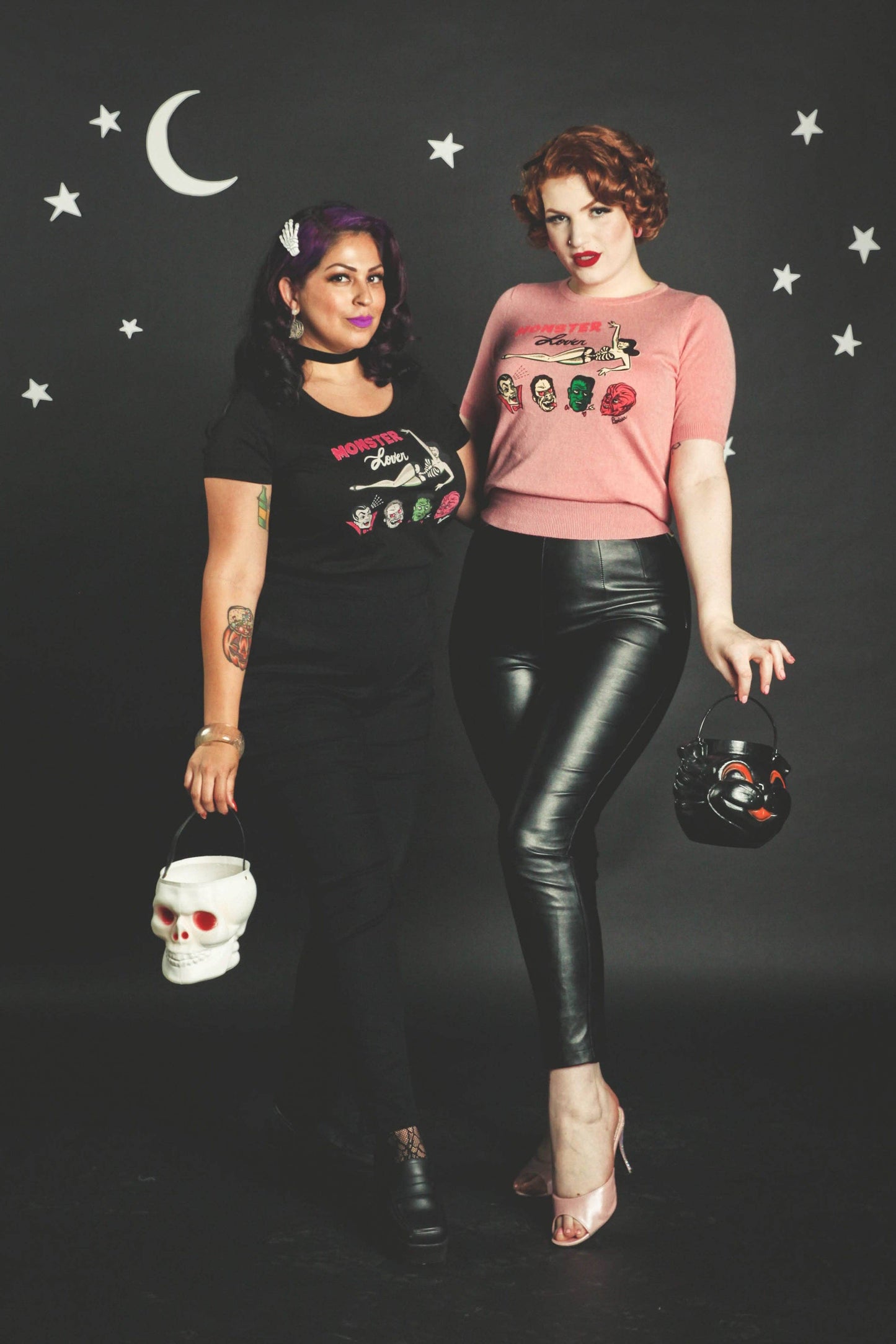 Monster Lover short sleeve Sweater in Pink