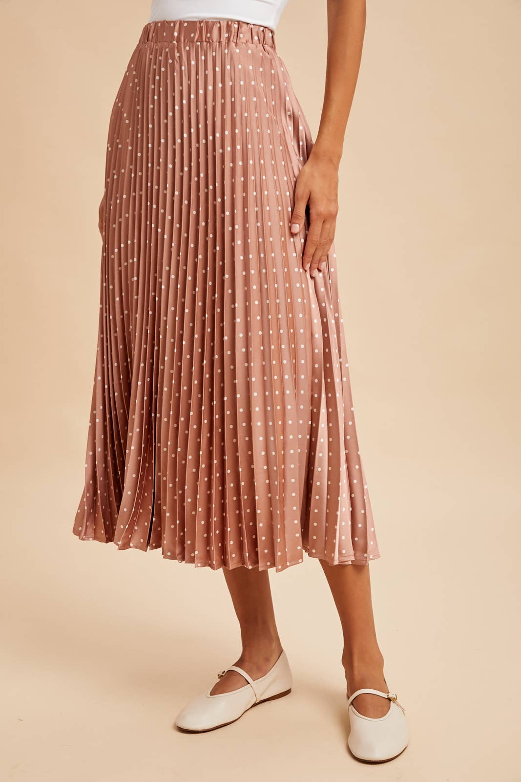 POLKA DOT PLEATED SKIRT