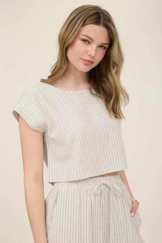 Haven Stripe Button-Back Top