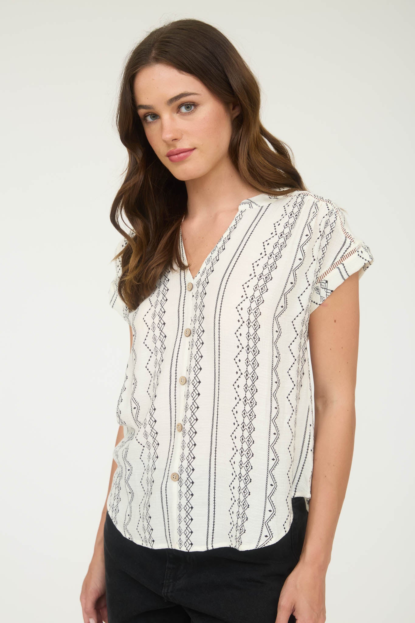 Sierra Lines Button-Down Top