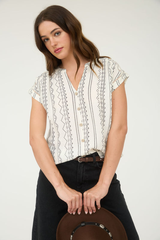 Sierra Lines Button-Down Top