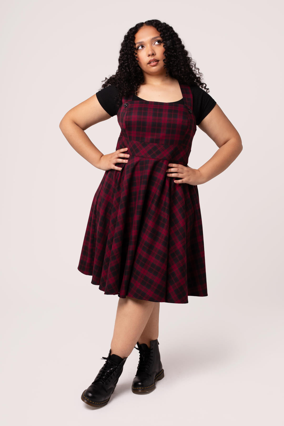 Carmina Tartan 50's Swing Pinafore Dress