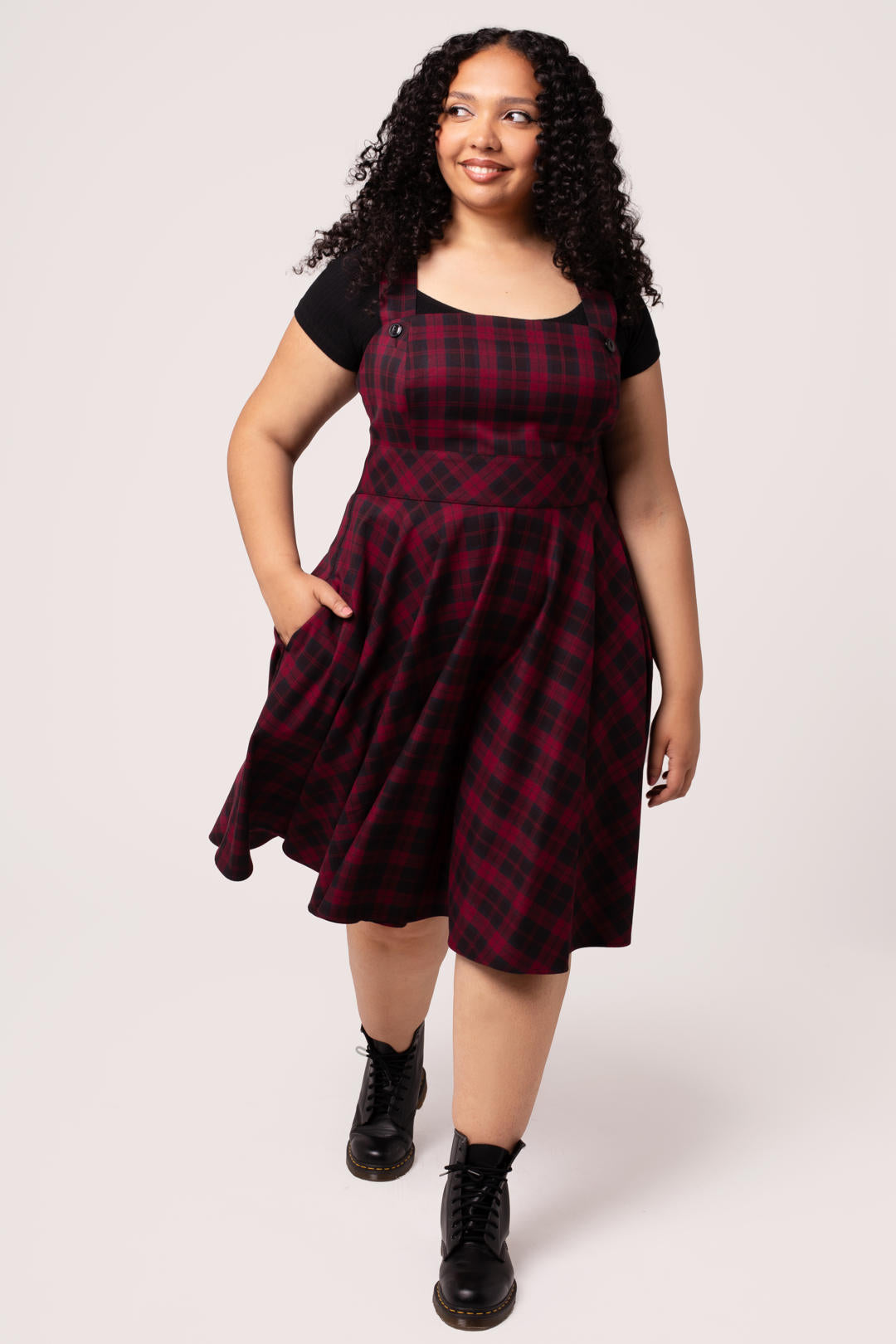 Carmina Tartan 50's Swing Pinafore Dress