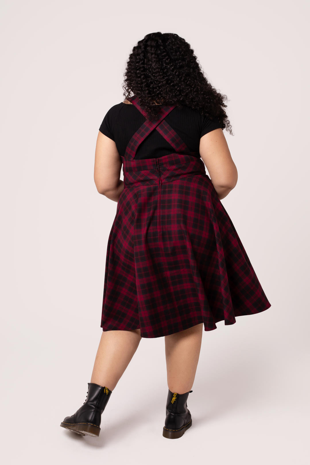 Carmina Tartan 50's Swing Pinafore Dress