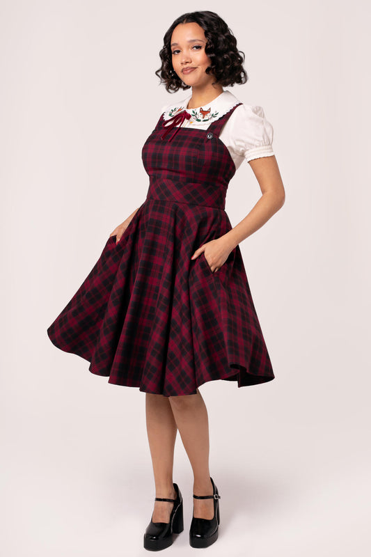 Carmina Tartan 50's Swing Pinafore Dress