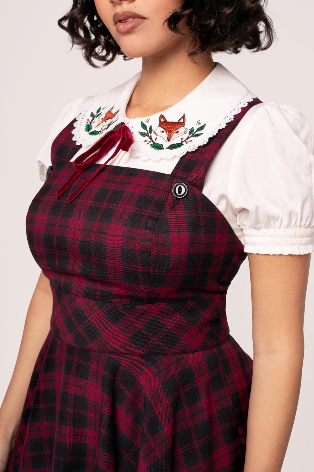 Carmina Tartan 50's Swing Pinafore Dress