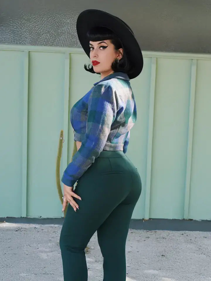 Luisa High Waisted Pants in Hunter Green